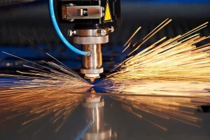 Stand-alone CNC controller operating a precision metal cutting machine with sparks