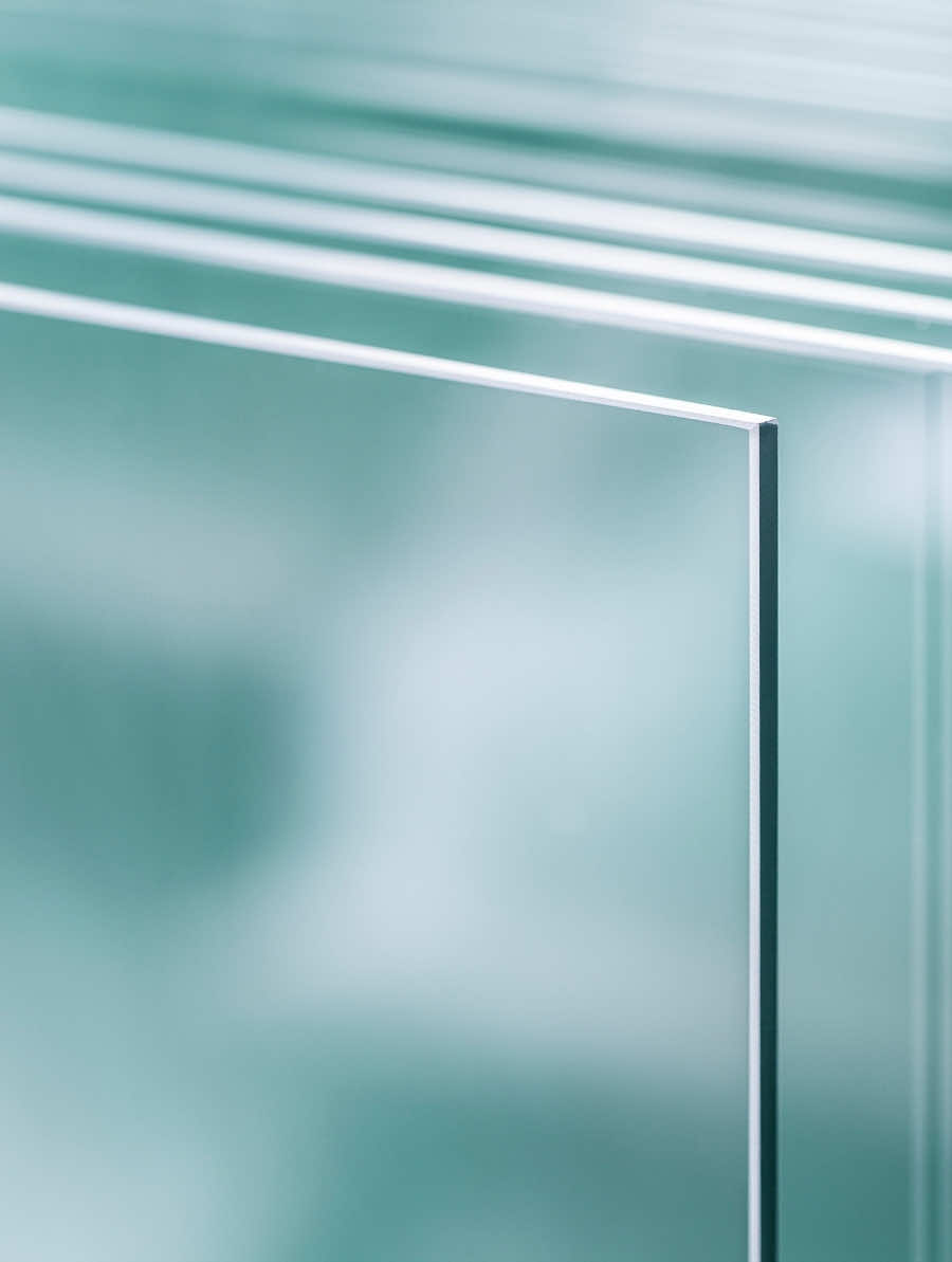 Glass Processing – "Glass panel prepared for CNC glass cutting and processing"