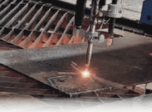 CNC flame cutting machine in industrial metal fabrication.