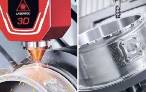 Laser-based additive and subtractive hybrid manufacturing of metal parts for high-precision industrial production.